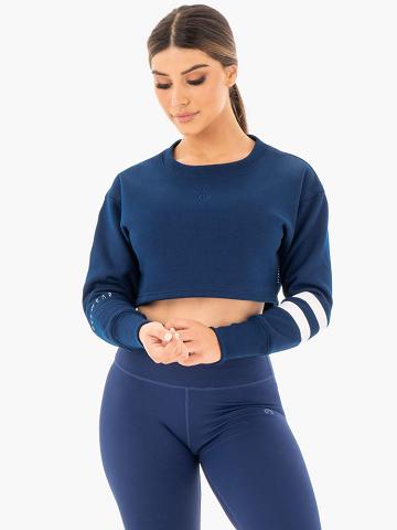 Swetry Damskie Ryderwear Women Sweaters Motion Cropped Granatowe | PL1529BC