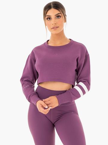 Swetry Damskie Ryderwear Women Sweaters Motion Cropped Fioletowe | PL1530NB