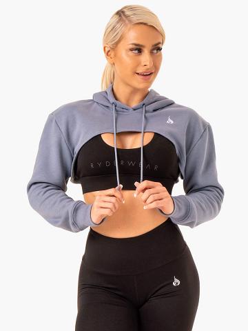 Swetry Damskie Ryderwear Women Sweaters Staples Super Crop Szare | PL1574JJ