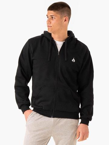 Swetry Męskie Ryderwear Men Sweaters Essential Zip Up Jacket Czarne | PL2839DN