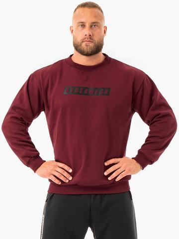 Swetry Męskie Ryderwear Men Sweaters Force Pullover Bordowe | PL2829CE