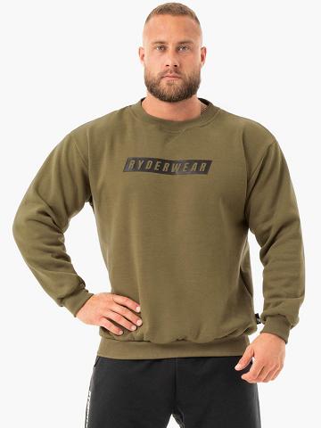 Swetry Męskie Ryderwear Men Sweaters Force Pullover Khaki | PL2831ZG