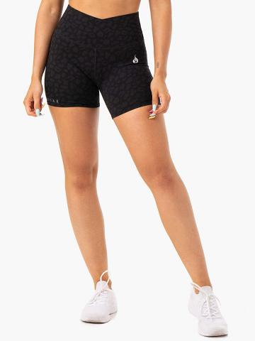 Szorty Damskie Ryderwear Women Shorts Amazon High Waisted Czarne Panterka | PL2178VD