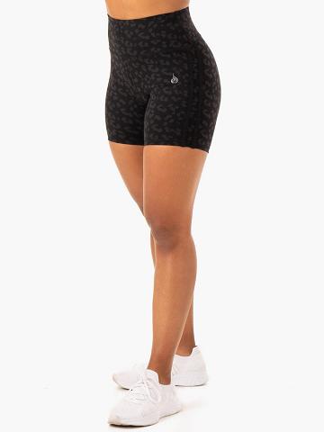 Szorty Damskie Ryderwear Women Shorts Evolution High Waisted Scrunch Czarne Panterka | PL1971BC