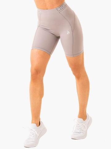 Szorty Damskie Ryderwear Women Shorts Level Up High Waisted Scrunch Szare | PL2067HK