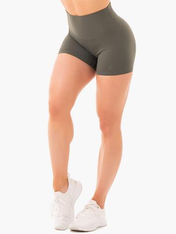 Szorty Damskie Ryderwear Women Shorts NKD High Waisted Khaki | PL1957PQ