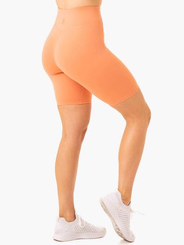 Szorty Damskie Ryderwear Women Shorts NKD Frame High Waisted Bike Pomarańczowe | PL2091FM