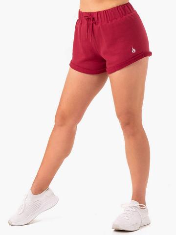 Szorty Damskie Ryderwear Women Shorts Off Duty Fleece Bordowe | PL2012DN