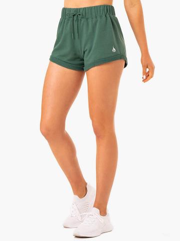 Szorty Damskie Ryderwear Women Shorts Off Duty Fleece Zielone | PL2134TV