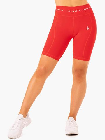 Szorty Damskie Ryderwear Women Shorts Reflex High Waisted Bike Czerwone | PL2051MA