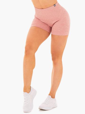 Szorty Damskie Ryderwear Women Shorts Rib Seamless Różowe | PL2187YU