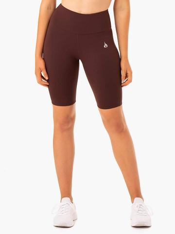 Szorty Damskie Ryderwear Women Shorts Staples Scrunch Bum Bike Czekolada | PL2009PQ