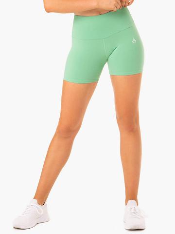 Szorty Damskie Ryderwear Women Shorts Staples Scrunch Bum Mid Length Zielone | PL2024NB