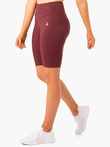 Szorty Damskie Ryderwear Women Shorts Staples Scrunch Bum Bike Bordowe | PL2026QZ