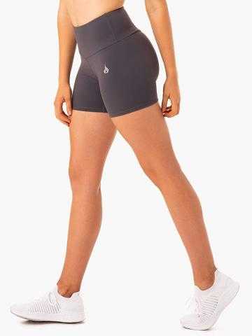 Szorty Damskie Ryderwear Women Shorts Staples Scrunch Bum Mid Length Szare | PL2155MA