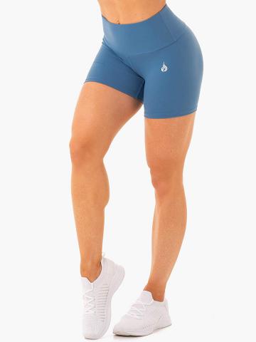 Szorty Damskie Ryderwear Women Shorts Staples Scrunch Bum Mid Length Szare Niebieskie | PL2206NB