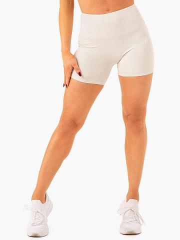 Szorty Damskie Ryderwear Women Shorts Vital Mid Length Scrunch Białe Szare | PL2007IS